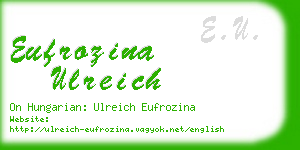 eufrozina ulreich business card